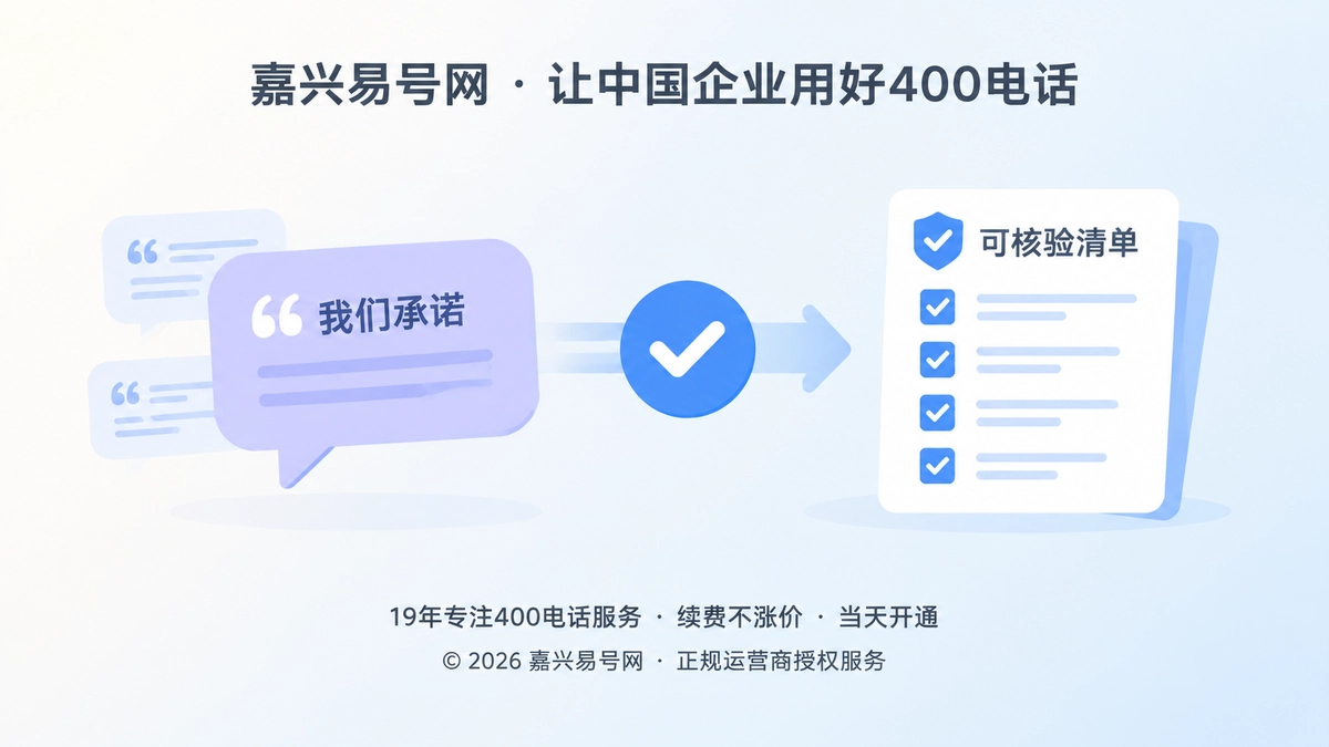 口头承诺与可核验清单对比的扁平化插画