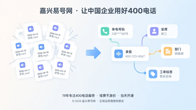 录音文件与业务标签关联对比插画